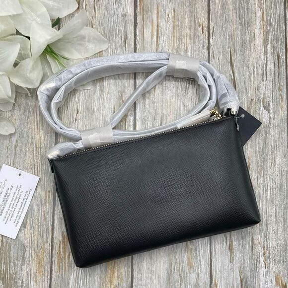 Kate Spade Purse Black Slim Sadie Crossbody Set Bag Wallet - Picture 3 of 14
